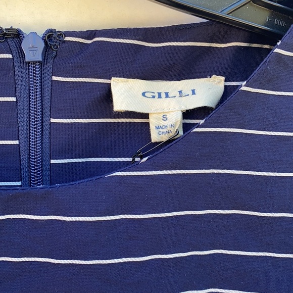 Gilli Womens size small navy and white striped swing dress with pockets … - Picture 8 of 12